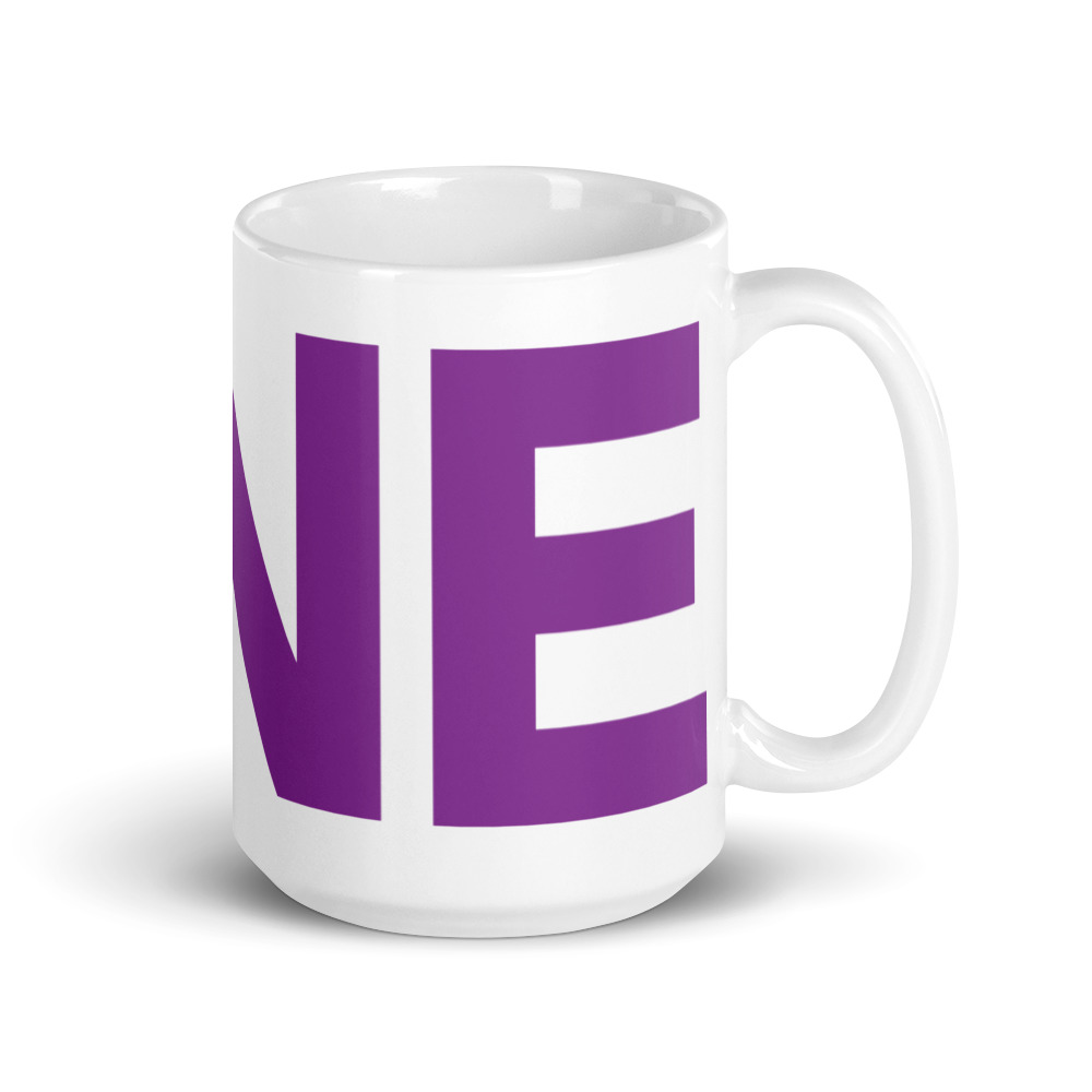 ONE White glossy mug - Image 4