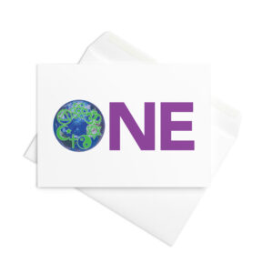 ONE  World Greeting card