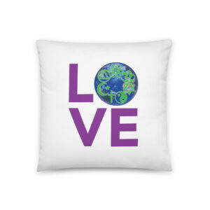 LOVE World Squared Basic Pillow
